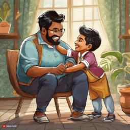 Firefly slightly chubby indian father and son indoor playing 50168 Dadsbanter