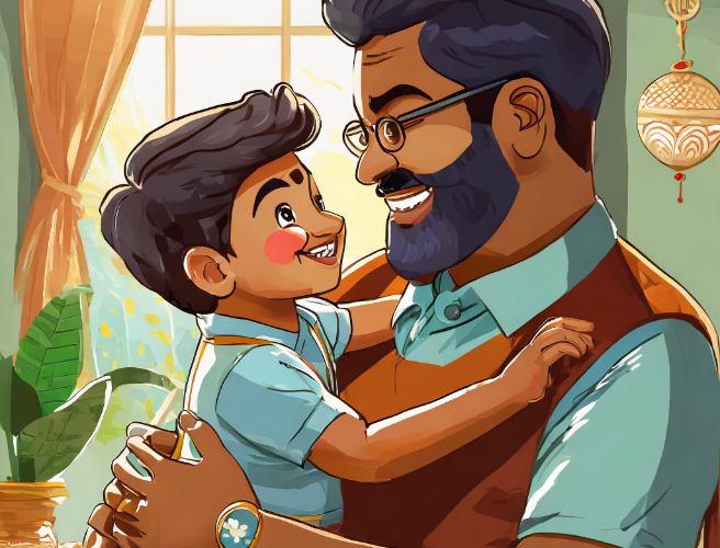 Firefly slightly chubby indian father and son indoor playing 57601 Dadsbanter