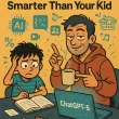 Illustration of a father helping his child understand ChatGPT-5